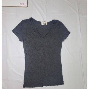 Womens Hippie Love Gray short‎ sleeve blouse.  Size Large.